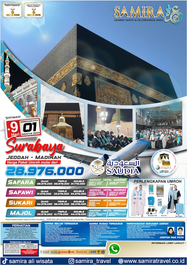 Promo Umroh Agustus 2024 - Keberangkatan Surabaya